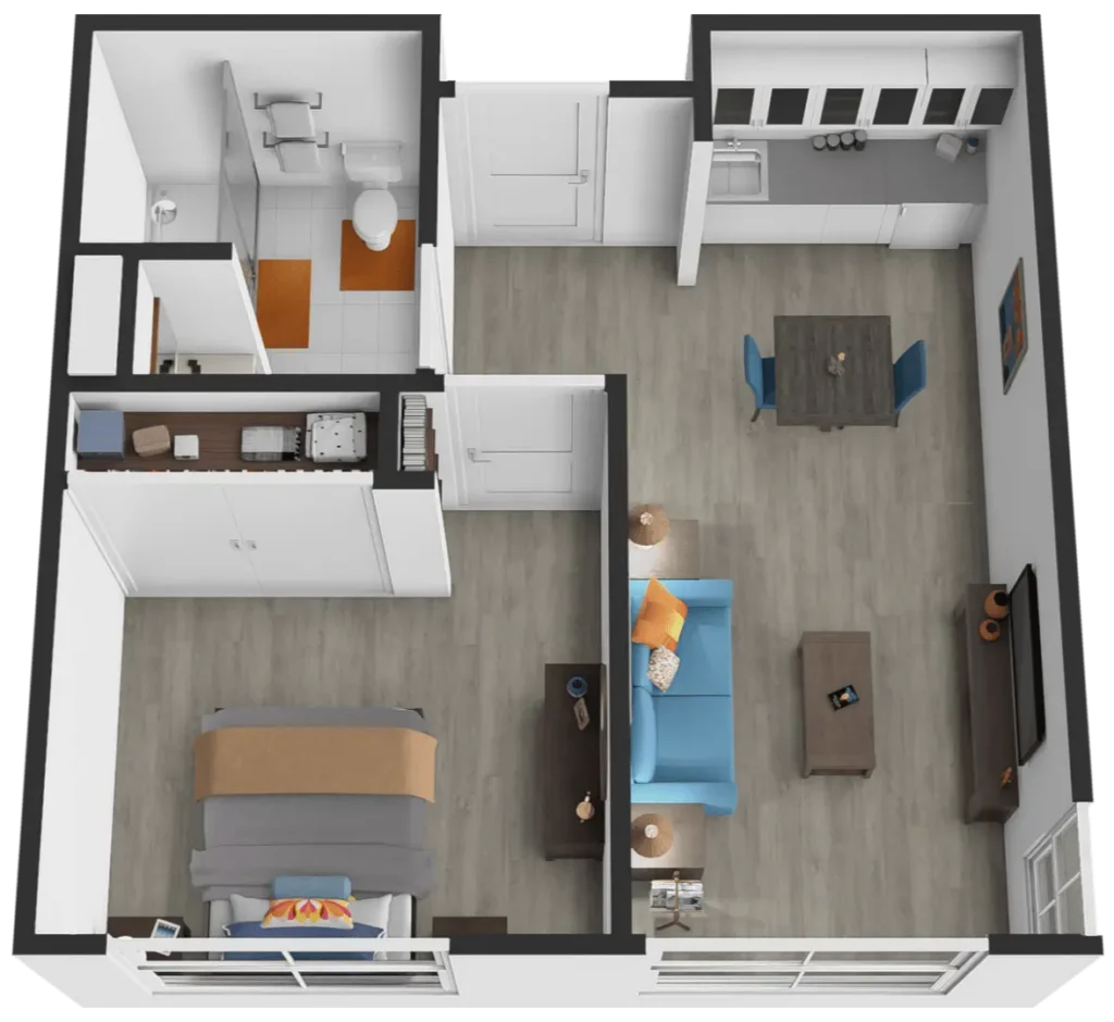 Sodalis Cantonment | One Bedroom Floor Plan